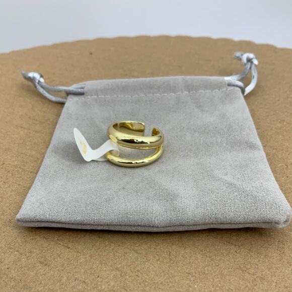 Loren Stewart Deux Open Band Gold Plated Brass Rings Size 7 NWT $150 MSRP - Picture 3 of 5